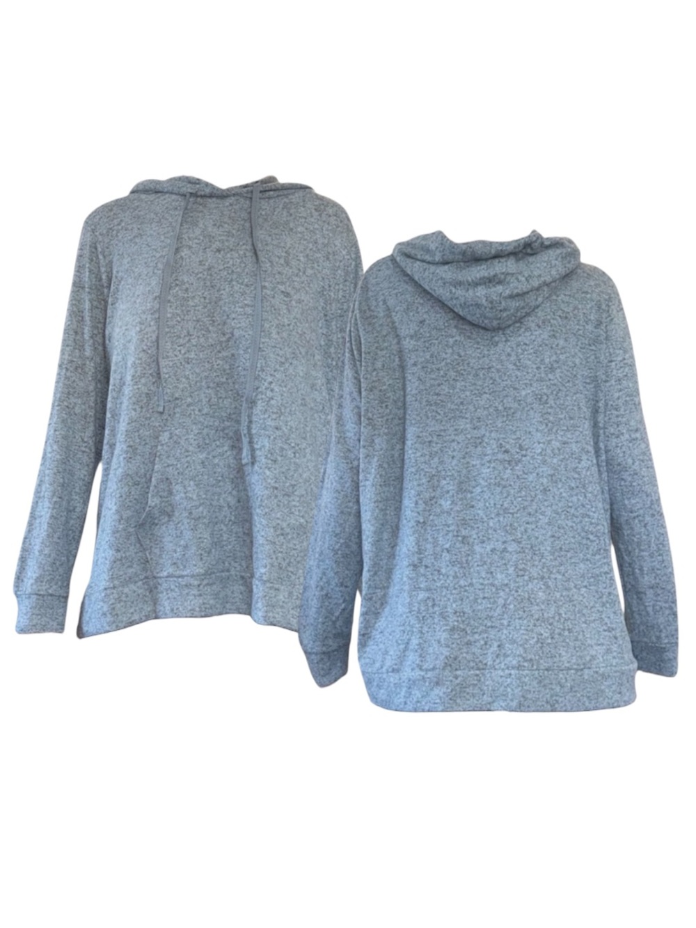 Cozy Light Teal Hooded Pullover Sweatshirt